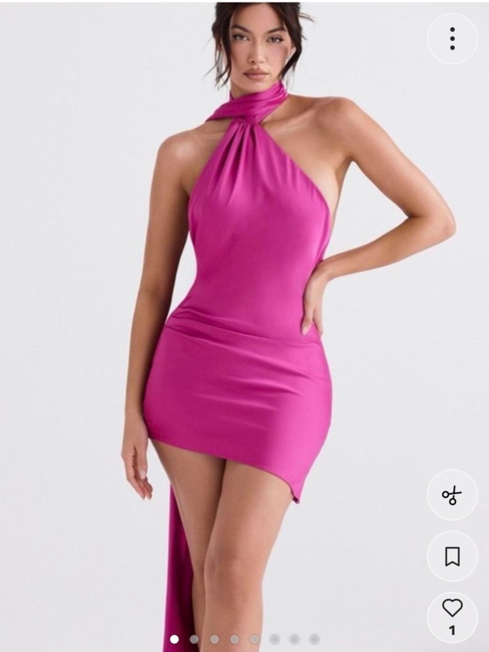 House of CB Fuchsia Asymmetrical Dress
